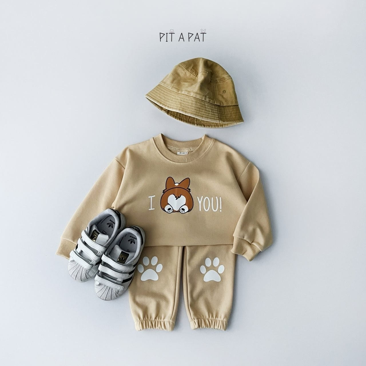 A-Market - Korean Children Fashion - #toddlerclothing - Corgi Love You Top Bottom Set - 9