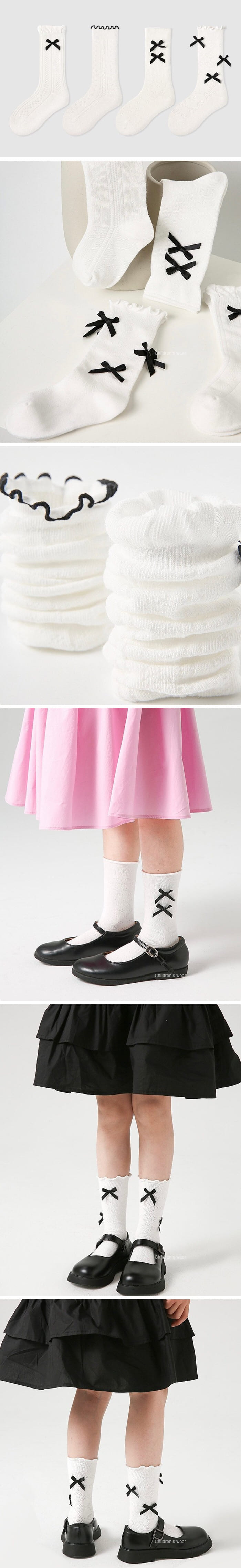 A.JAYE - Korean Children Fashion - #discoveringself - 631 Two Ribbon Socks - 2