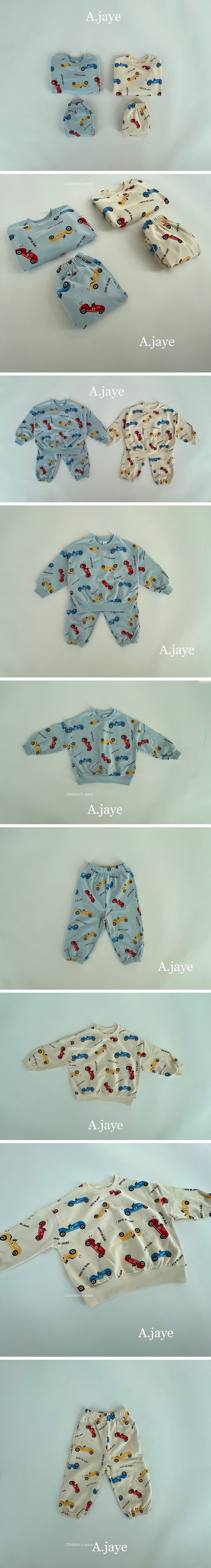 A.JAYE - Korean Children Fashion - #kidzfashiontrend - Car Top Bottom Set - 2