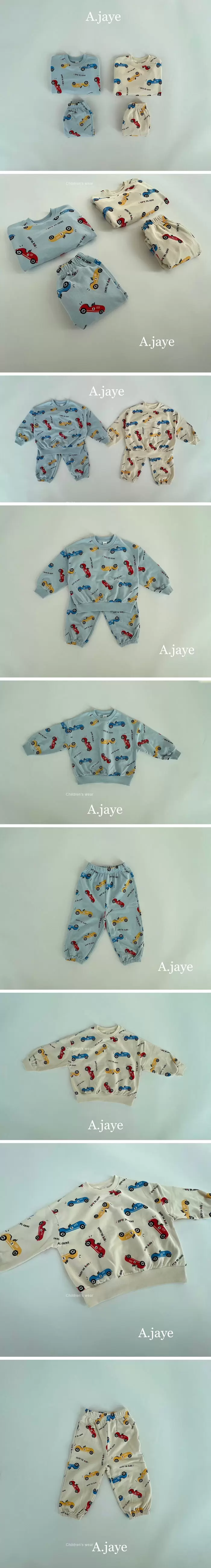 A.JAYE - Korean Children Fashion - #kidzfashiontrend - Car Top Bottom Set - 2
