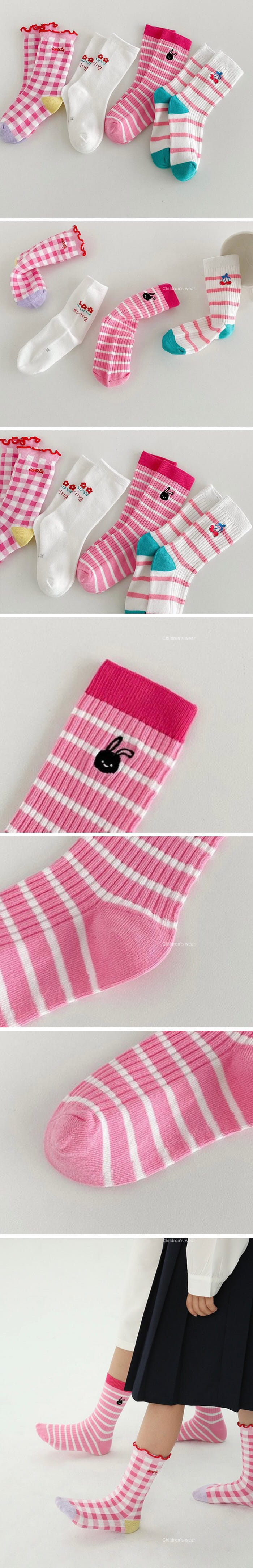 A.JAYE - Korean Children Fashion - #littlefashionista - 548 Pink Pink Socks - 2