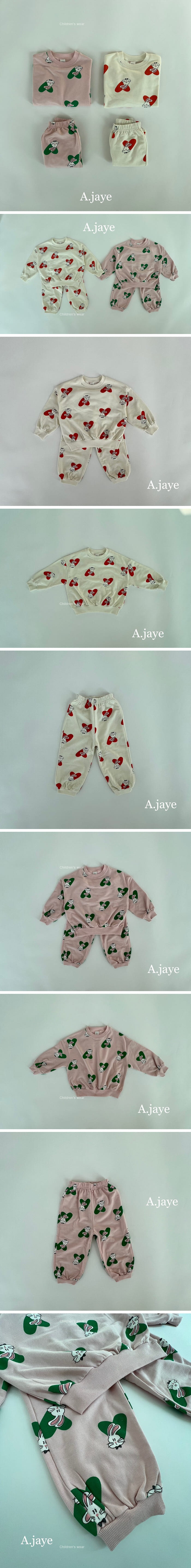 A.JAYE - Korean Children Fashion - #magicofchildhood - Rabbit Top Bottom Set - 2