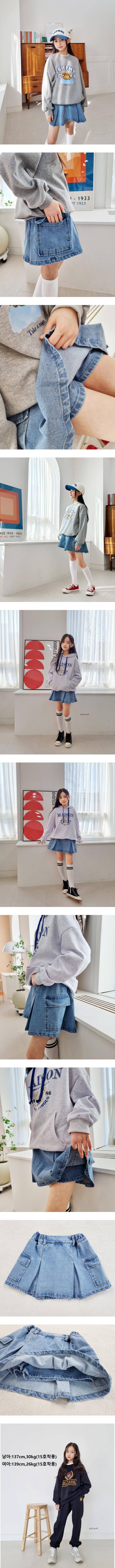 Able# - Korean Children Fashion - #stylishchildhood - Denim Cargo Wrinkle Skirt - 2
