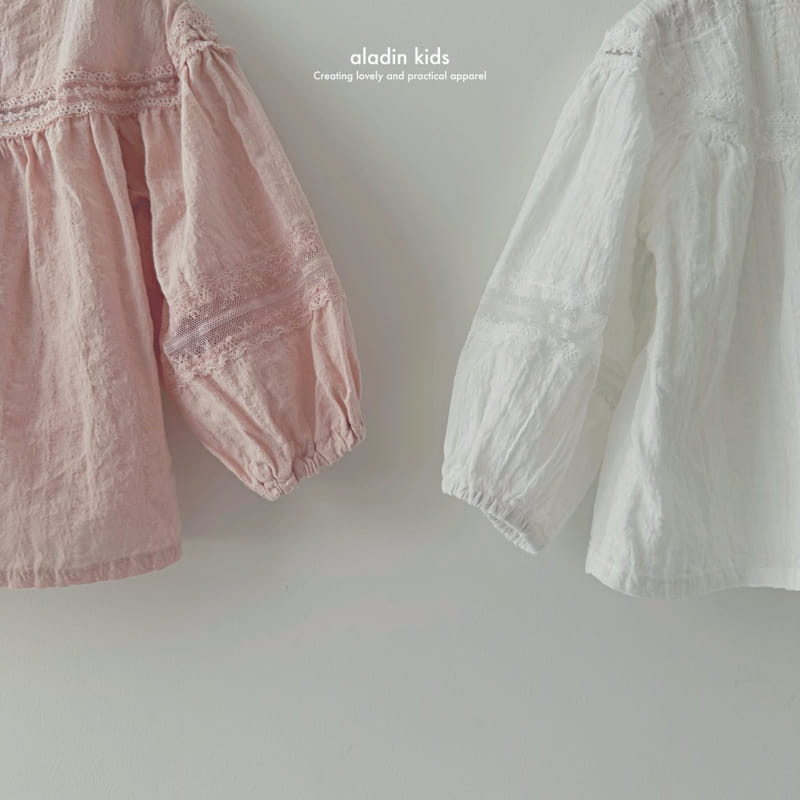 Aladin - Korean Children Fashion - #childofig - Signature Lace Yoke Blouse - 11