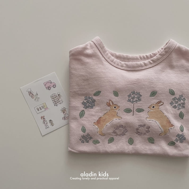 Aladin - Korean Children Fashion - #designkidswear - Cute Short Sleeve Rabbit Tee - 2