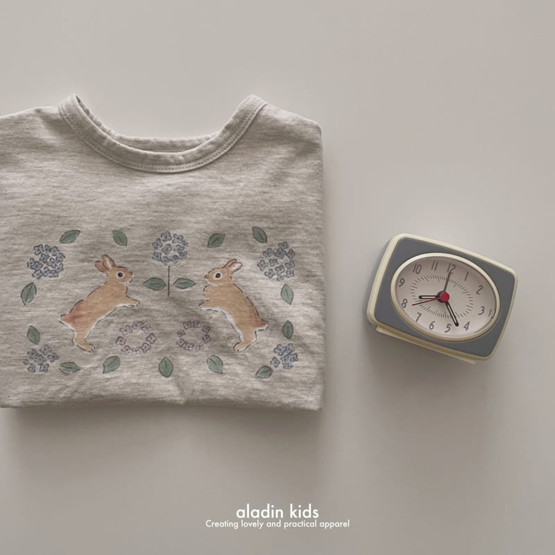 Aladin - Korean Children Fashion - #discoveringself - Cute Short Sleeve Rabbit Tee - 3