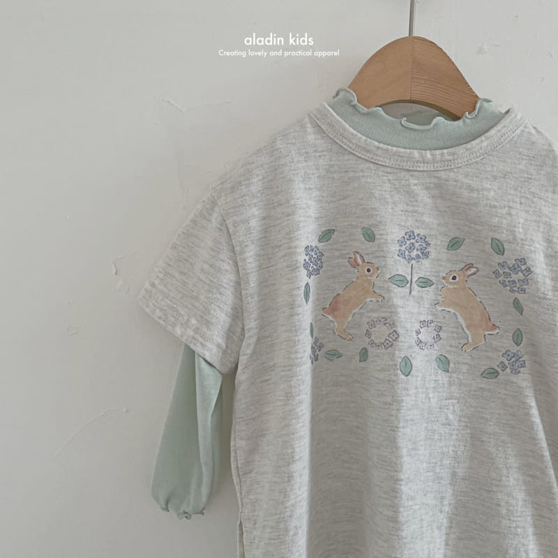 Aladin - Korean Children Fashion - #kidsstore - Cute Short Sleeve Rabbit Tee - 6