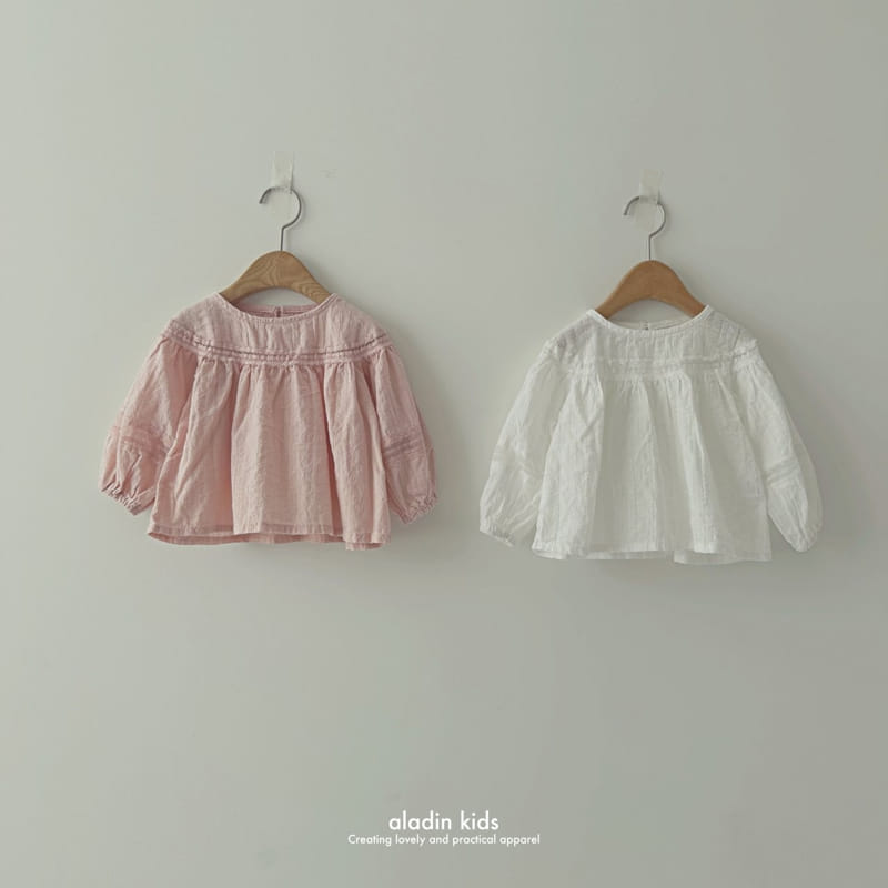 Aladin - Korean Children Fashion - #kidsstore - Signature Lace Yoke Blouse