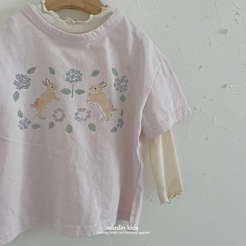 Aladin - Korean Children Fashion - #kidzfashiontrend - Cute Short Sleeve Rabbit Tee - 7