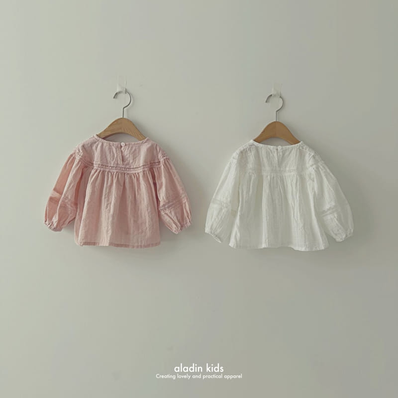 Aladin - Korean Children Fashion - #kidzfashiontrend - Signature Lace Yoke Blouse - 2