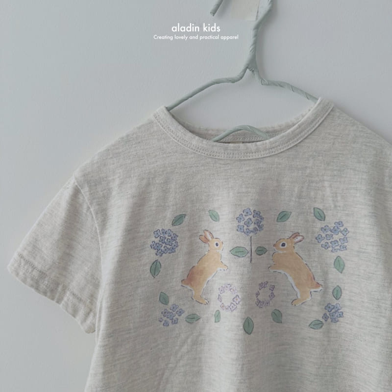 Aladin - Korean Children Fashion - #littlefashionista - Cute Short Sleeve Rabbit Tee - 9