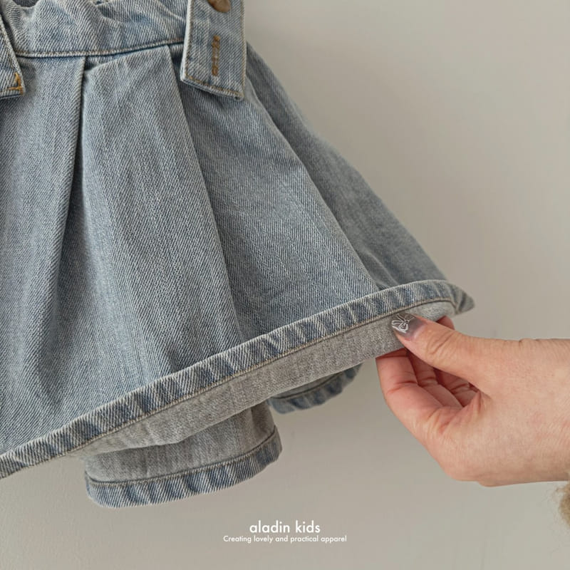 Aladin - Korean Children Fashion - #magicofchildhood - Dumgarees Denim Skirt - 3