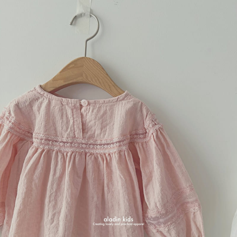 Aladin - Korean Children Fashion - #toddlerclothing - Signature Lace Yoke Blouse - 9