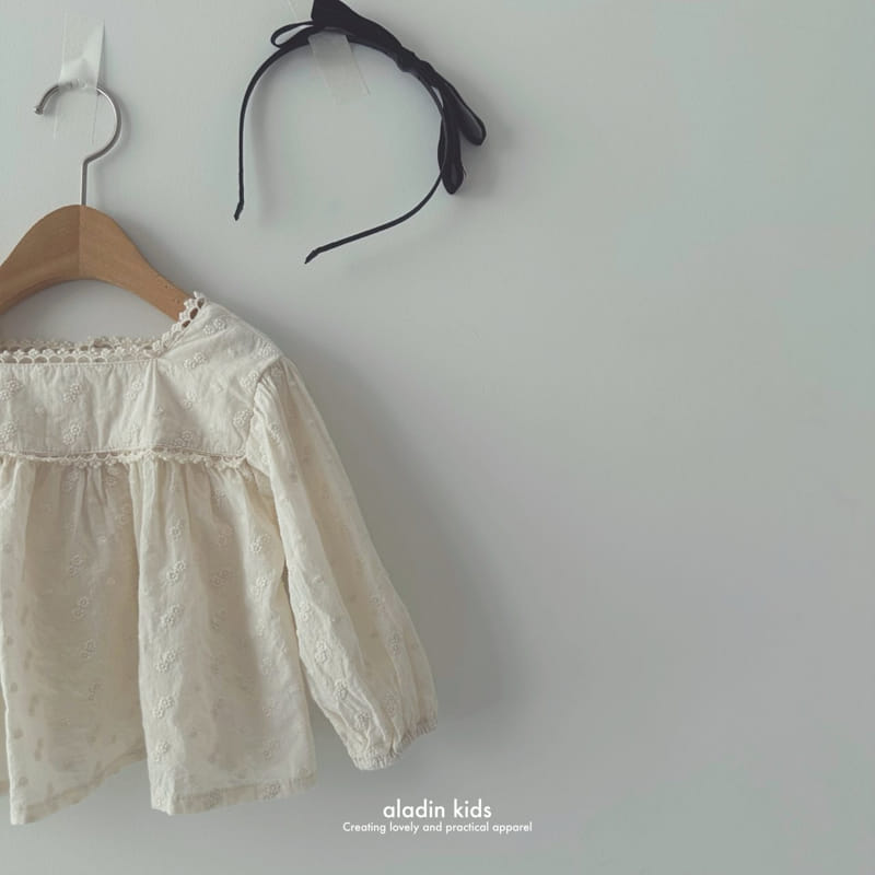 Aladin - Korean Children Fashion - #toddlerclothing - Square Punching Lace Blouse - 6