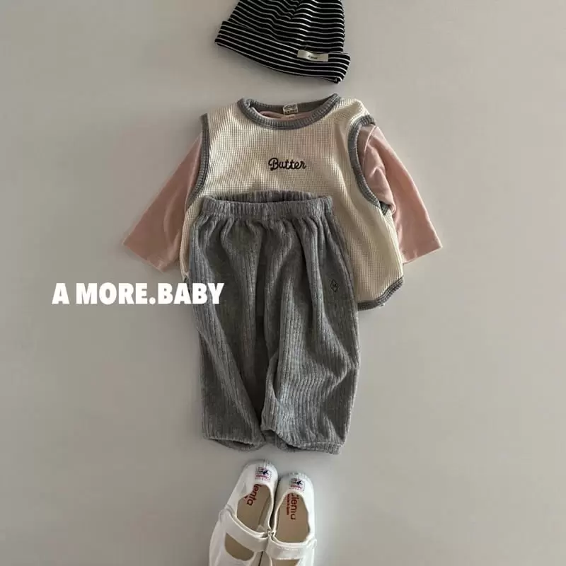 Amore - Korean Baby Fashion - #onlinebabyshop - Waffle Vest - 2