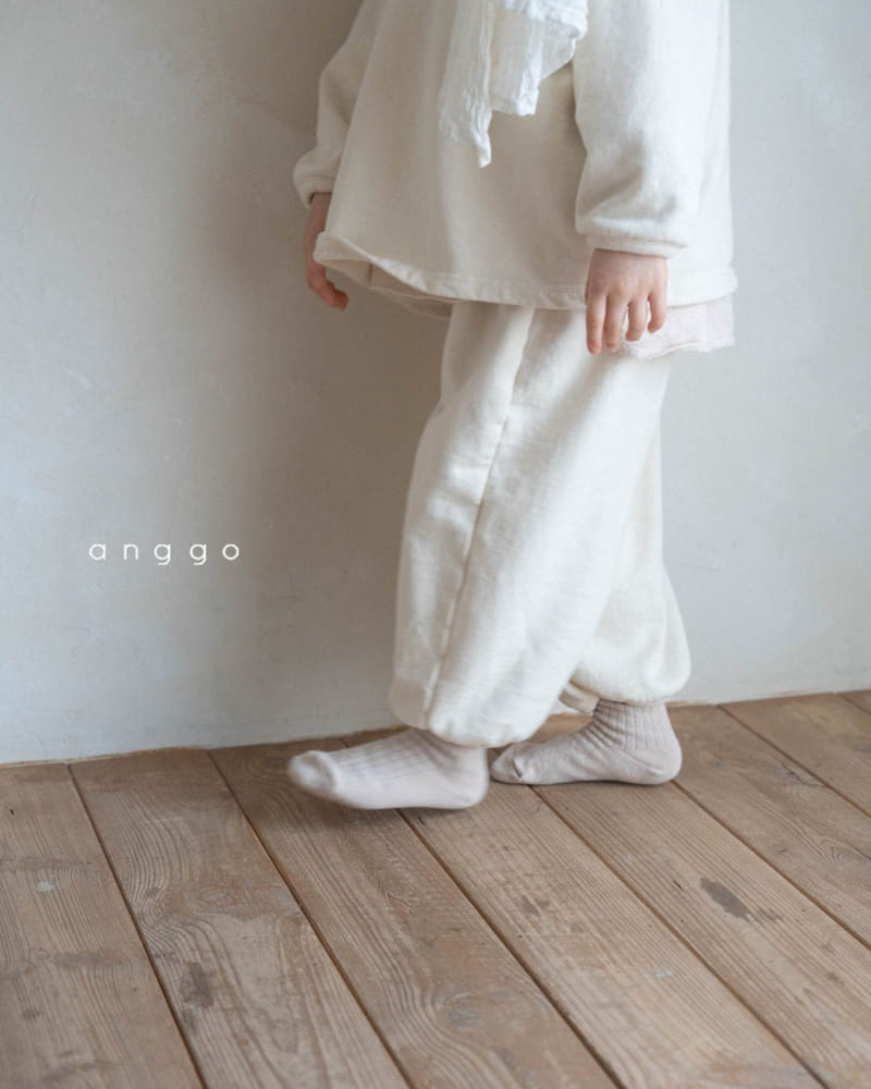 Anggo - Korean Children Fashion - #Kfashion4kids - Milk Tea Top Bottom Set - 5