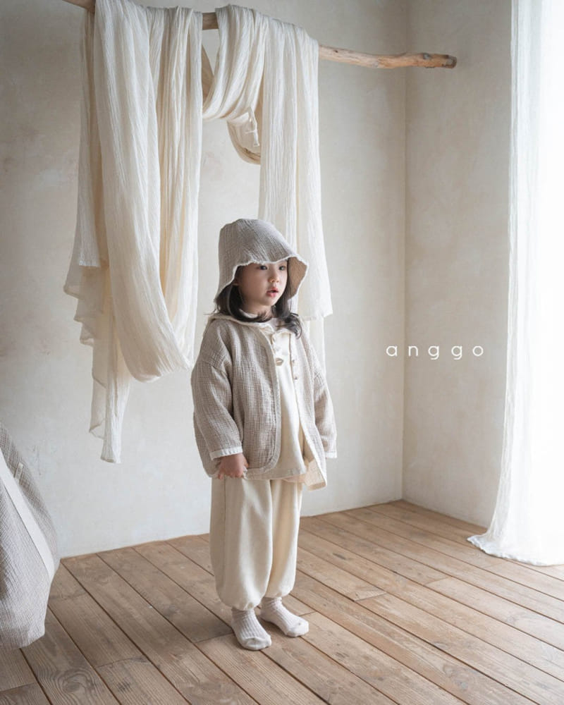 Anggo - Korean Children Fashion - #minifashionista - Milk Tea Top Bottom Set - 8