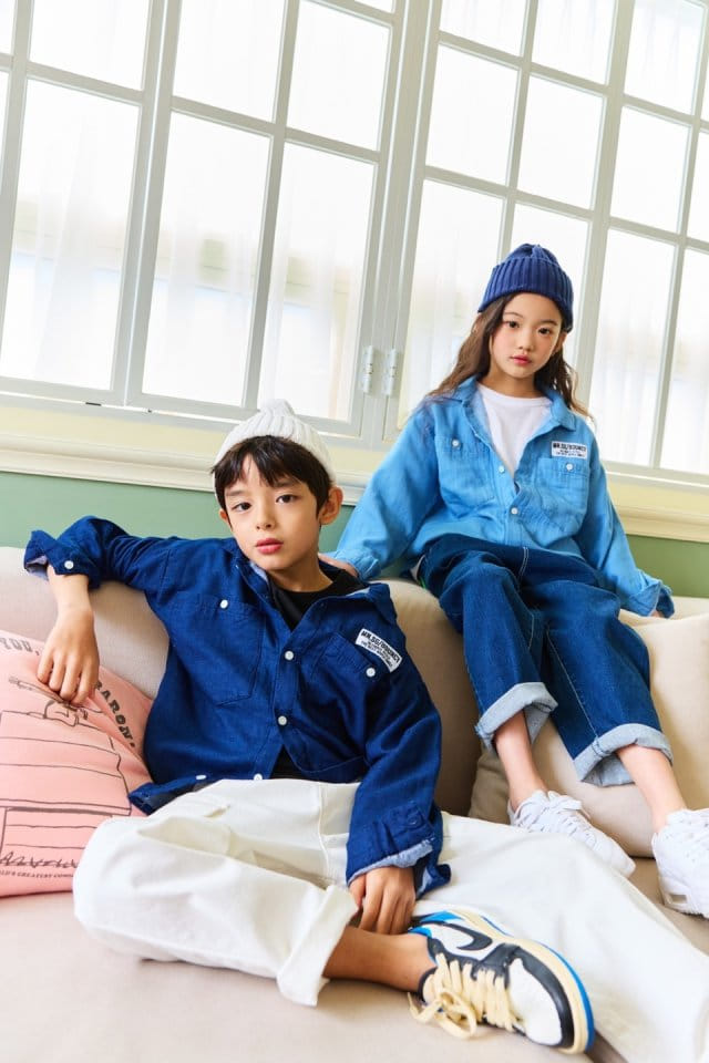 Apple Smile - Korean Children Fashion - #todddlerfashion - Denim Shirt