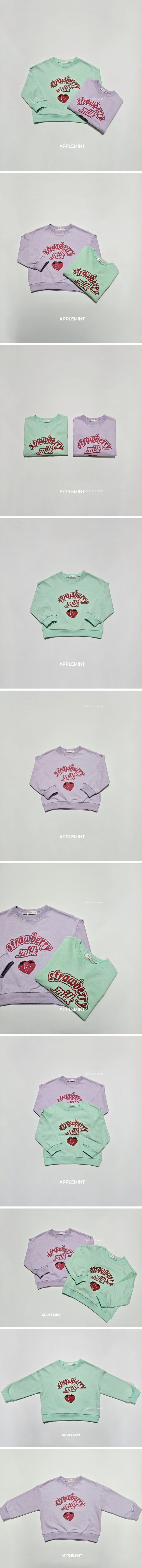 Applemint - Korean Children Fashion - #discoveringself - Strawberry Sweatshirt - 2