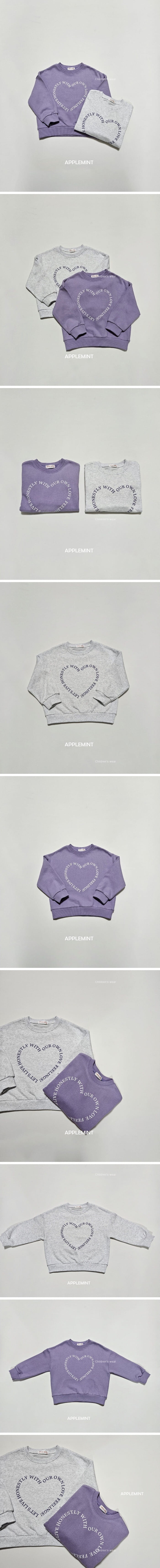 Applemint - Korean Children Fashion - #littlefashionista - Heart Sweatshirt - 2