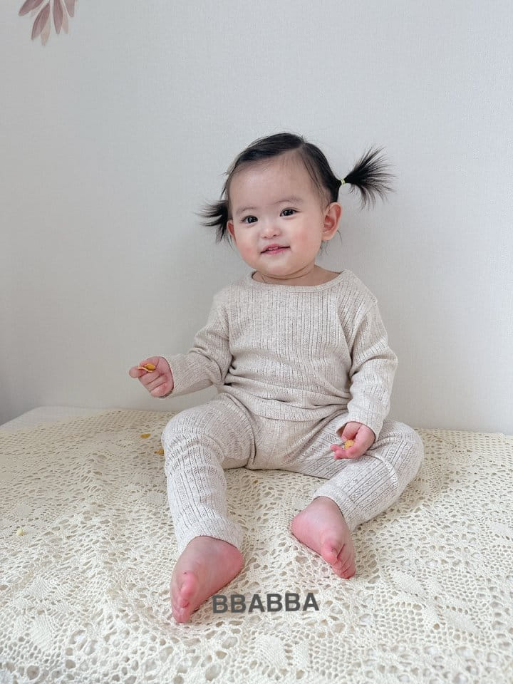 Bbabba - Korean Baby Fashion - #babywear - Eyelet Top Bottom Set