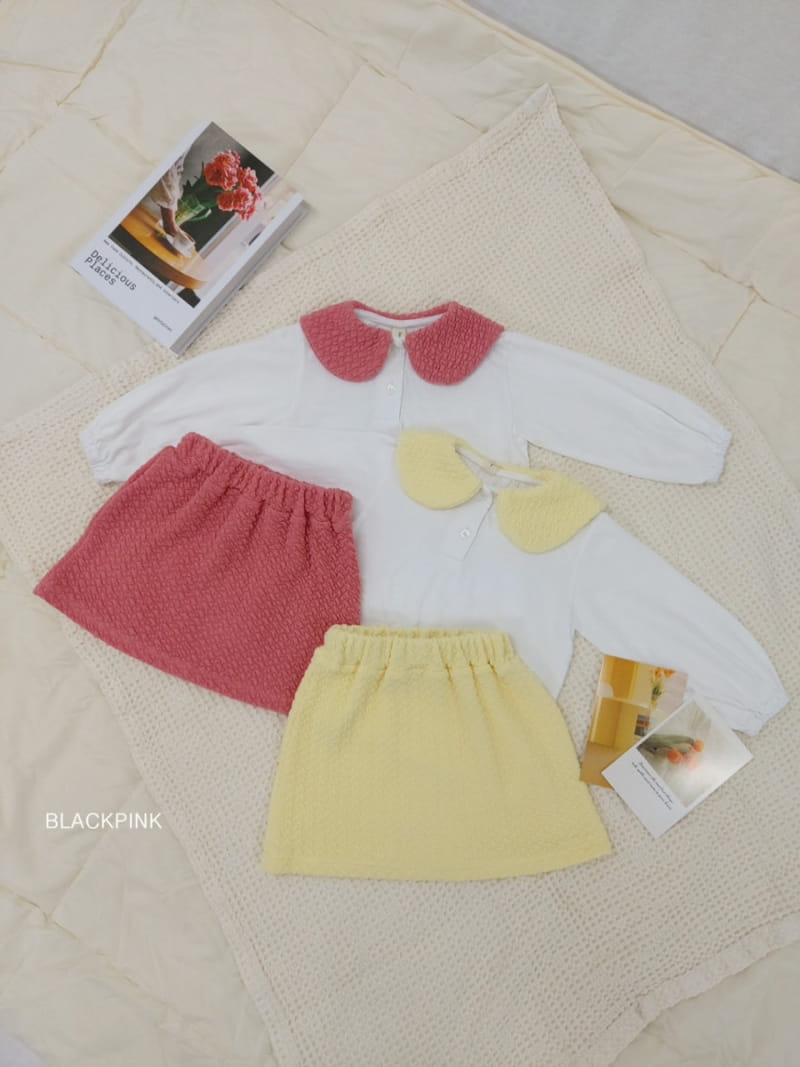 Black Pink - Korean Children Fashion - #Kfashion4kids - Pon Pon Skirt Top Bottom Set