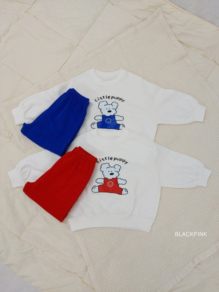 Black Pink - Korean Children Fashion - #childofig - Little Puppy Top Bottom Set