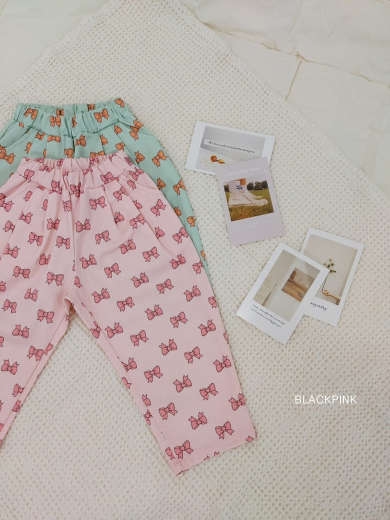 Black Pink - Korean Children Fashion - #childrensboutique - Heart Ribbon Pants - 3