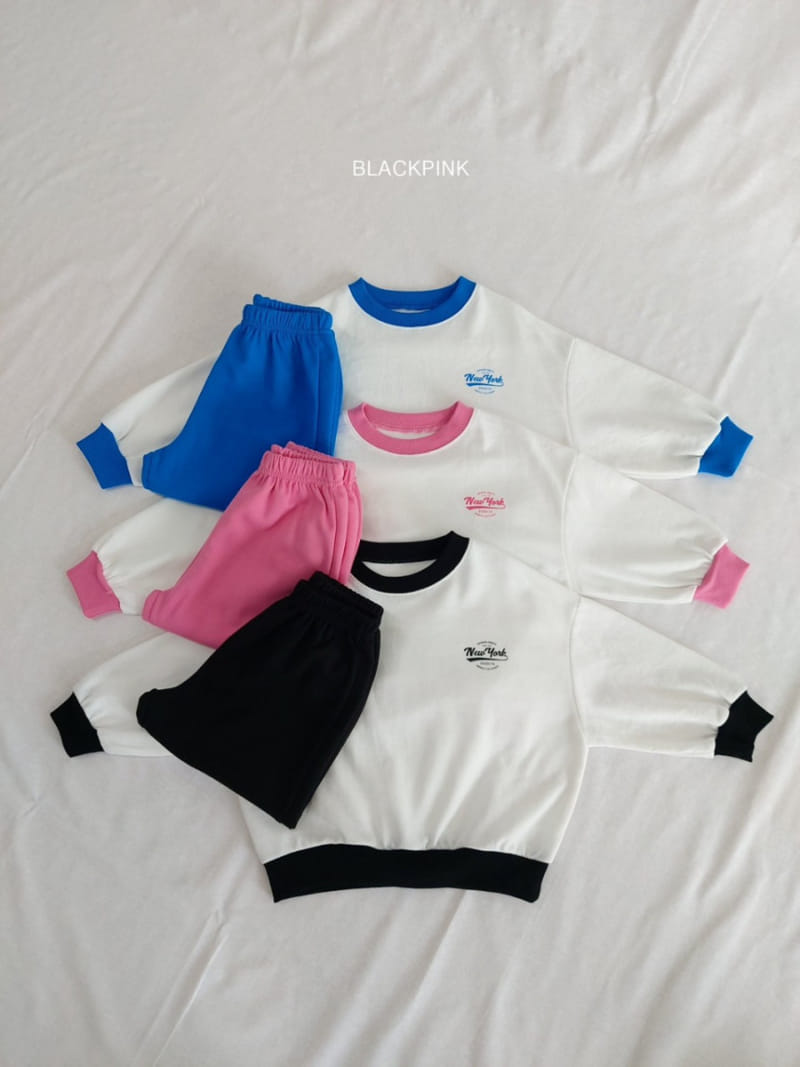Black Pink - Korean Children Fashion - #childrensboutique - Newyork Top Bottom Set