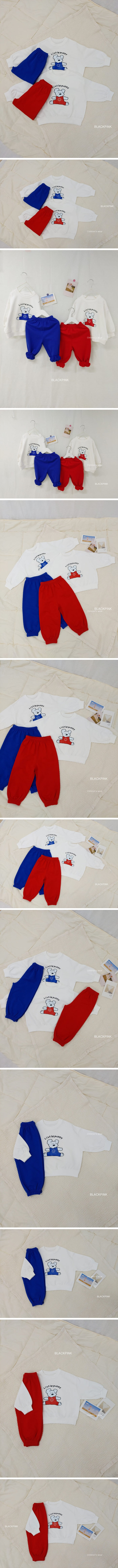 Black Pink - Korean Children Fashion - #childrensboutique - Little Puppy Top Bottom Set - 2