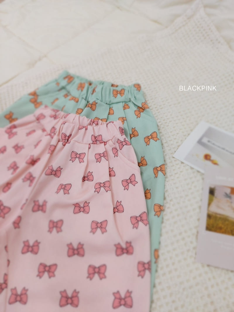 Black Pink - Korean Children Fashion - #childrensboutique - Heart Ribbon Pants - 4