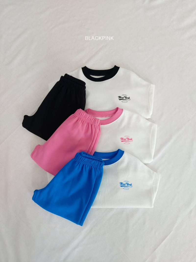 Black Pink - Korean Children Fashion - #designkidswear - Newyork Top Bottom Set - 2