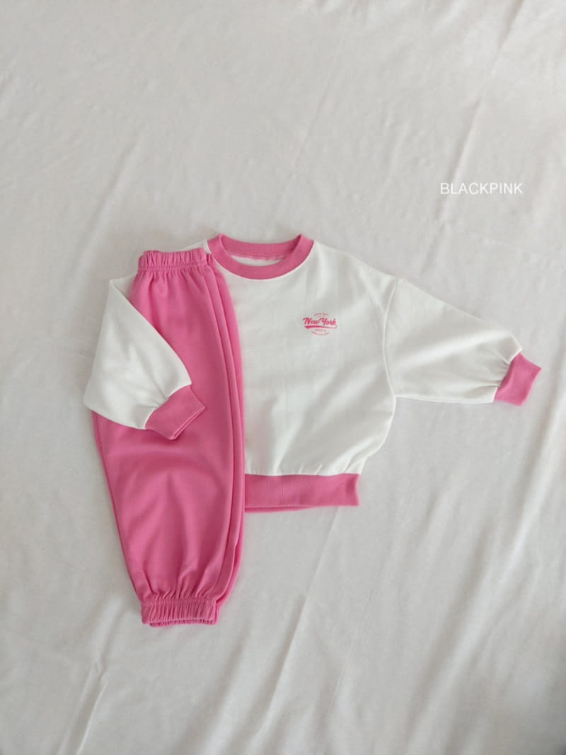 Black Pink - Korean Children Fashion - #discoveringself - Newyork Top Bottom Set - 3