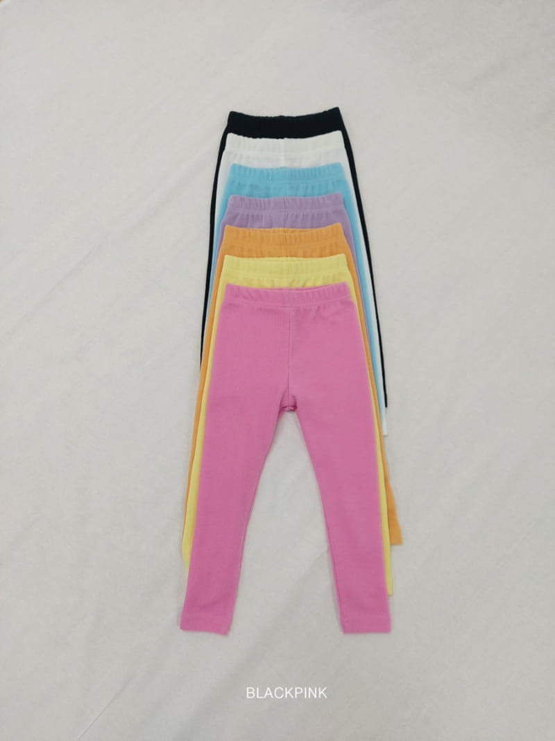 Black Pink - Korean Children Fashion - #fashionkids - Calm Rib Leggings - 4