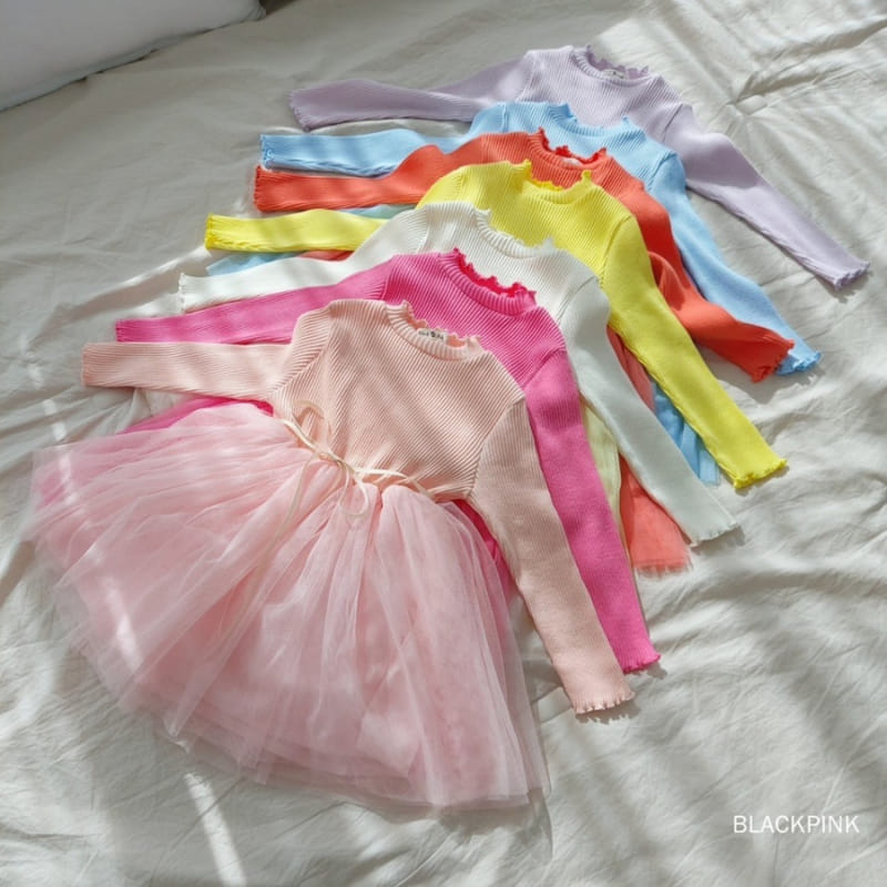 Black Pink - Korean Children Fashion - #kidsshorts - Rib Sha Sha One-Piece - 2