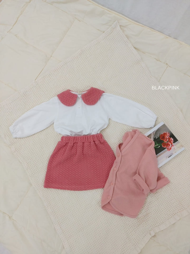 Black Pink - Korean Children Fashion - #prettylittlegirls - Pon Pon Skirt Top Bottom Set - 5