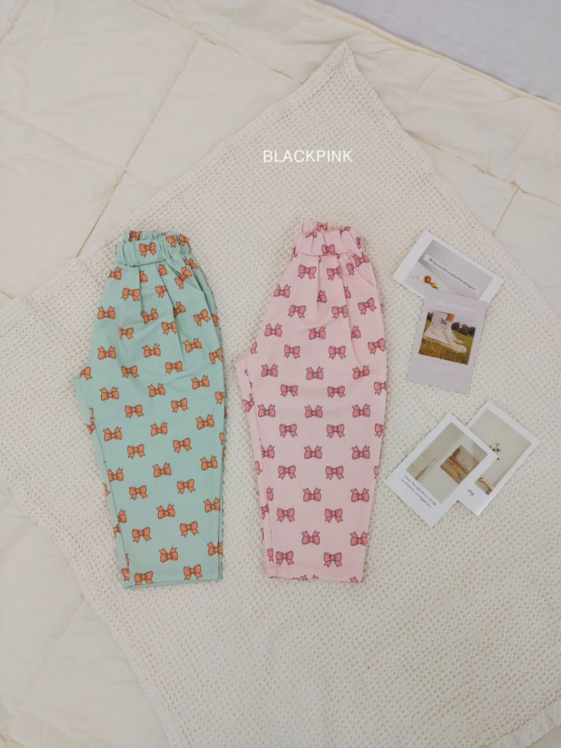 Black Pink - Korean Children Fashion - #stylishchildhood - Heart Ribbon Pants
