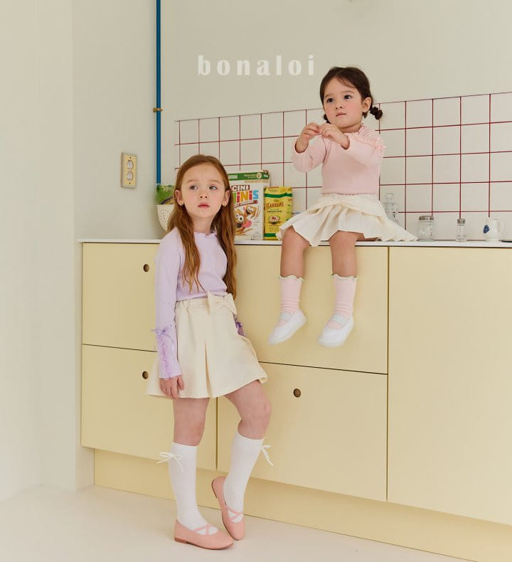 Bonaloi - Korean Children Fashion - #childrensboutique - Sleeve Frill Tee - 7