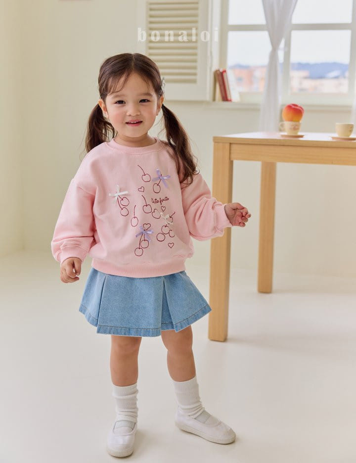 Bonaloi - Korean Children Fashion - #designkidswear - Denim Ribbon Skirt - 2