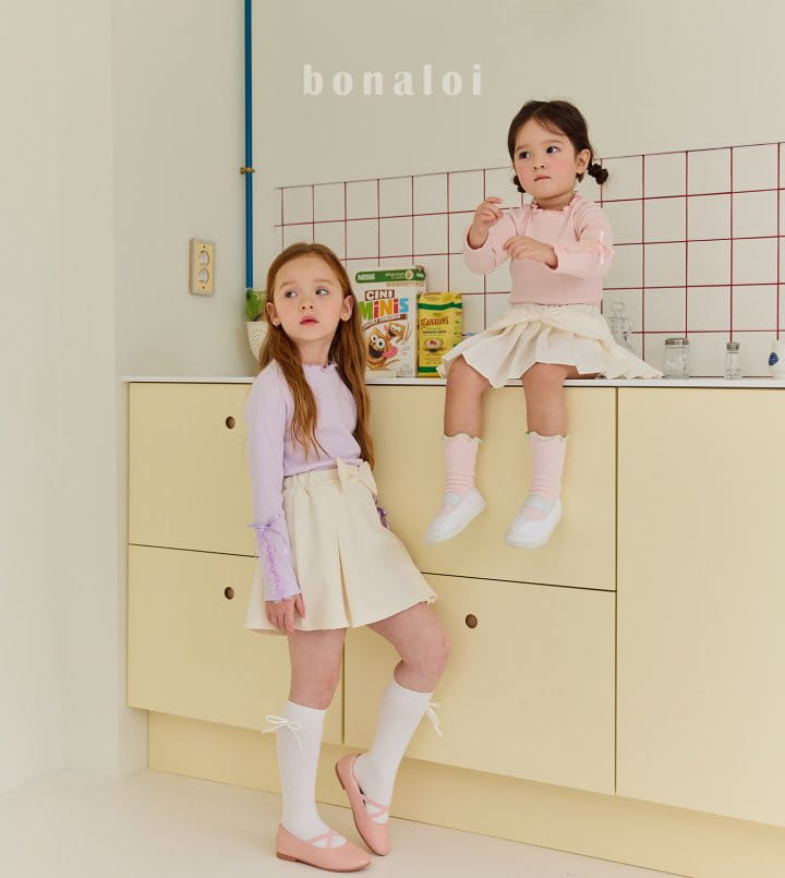 Bonaloi - Korean Children Fashion - #designkidswear - Sleeve Frill Tee - 8
