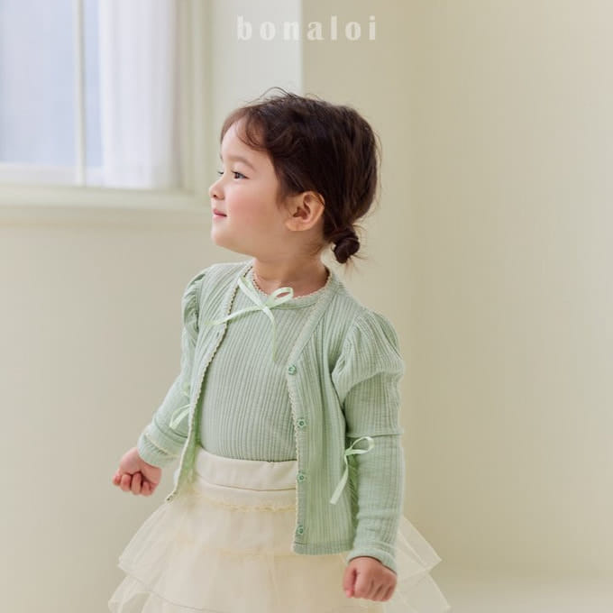 Bonaloi - Korean Children Fashion - #designkidswear - Ribbon Rib Pincott Tee