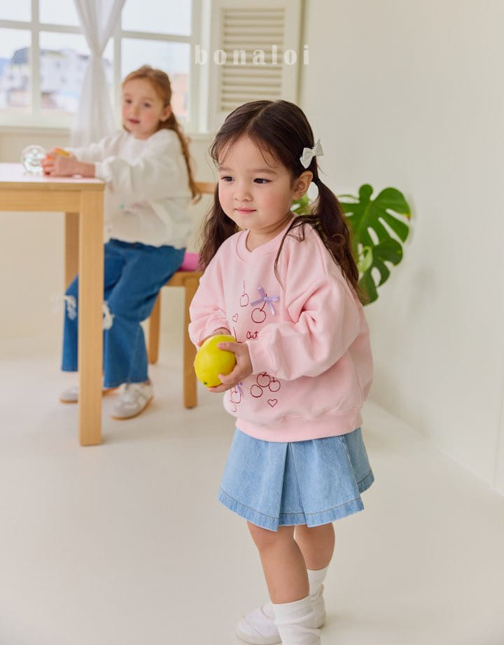 Bonaloi - Korean Children Fashion - #discoveringself - Denim Ribbon Skirt - 3