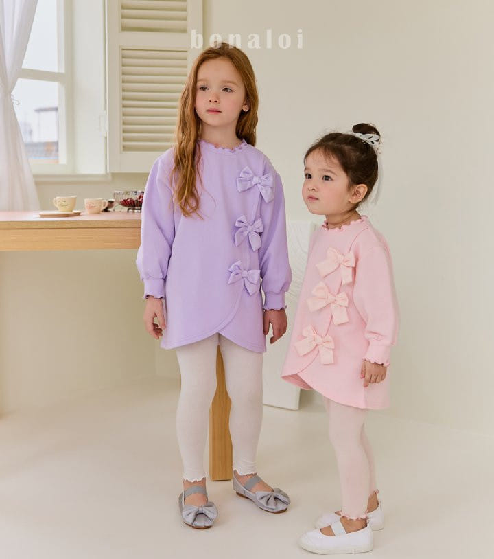 Bonaloi - Korean Children Fashion - #fashionkids - Ribbon Unbalance Long Tee - 5