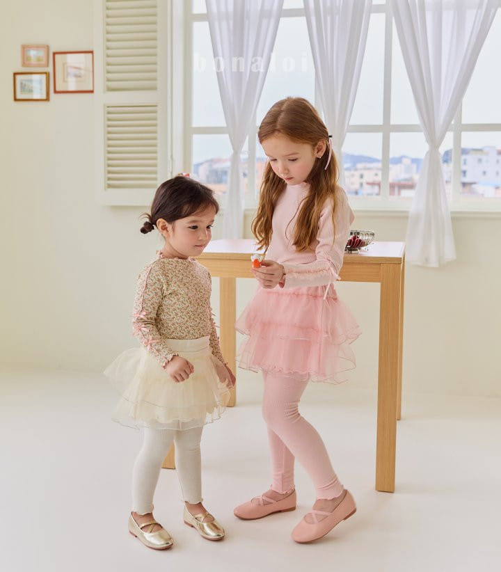Bonaloi - Korean Children Fashion - #kidsshorts - Sleeve Frill Tee - 11