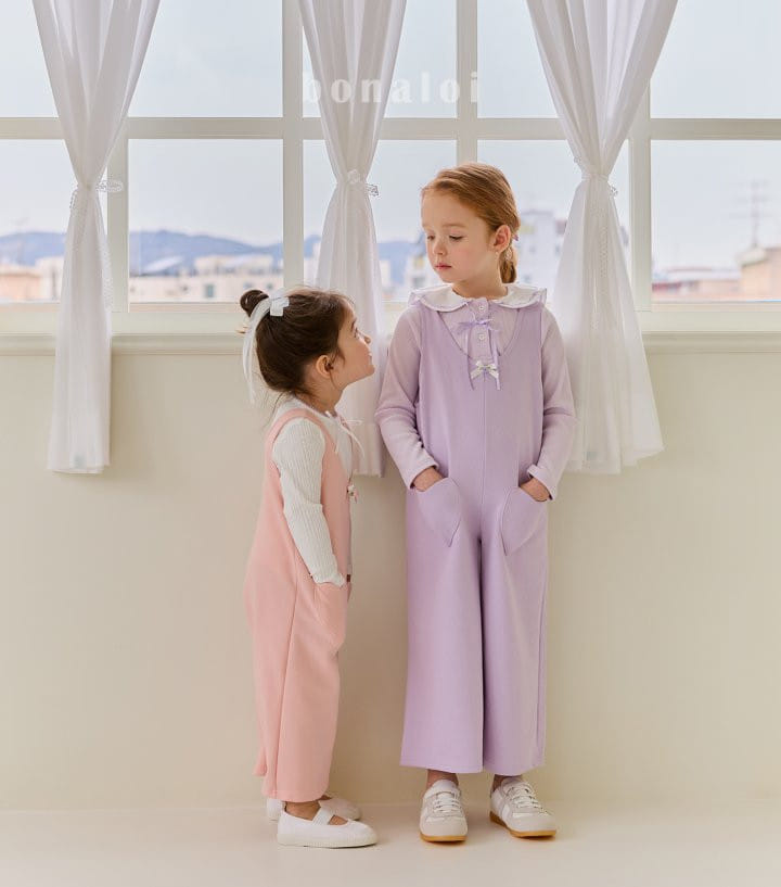 Bonaloi - Korean Children Fashion - #kidsshorts - Heart Pocket Overalls - 3
