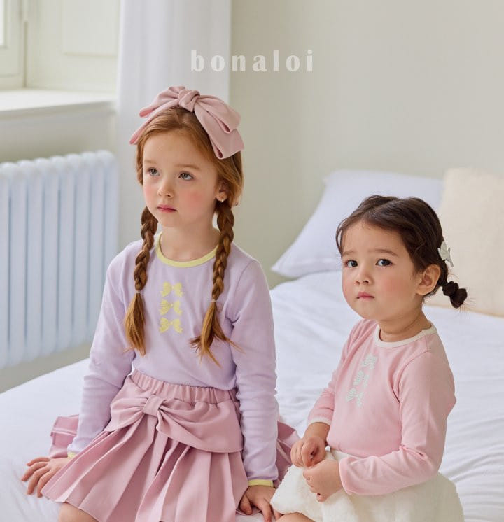 Bonaloi - Korean Children Fashion - #kidsstore - Ribbon Paint Colort Tee - 4