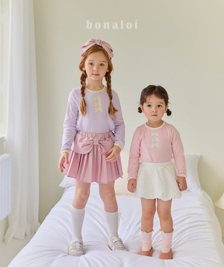 Bonaloi - Korean Children Fashion - #littlefashionista - Ribbon Paint Colort Tee - 6