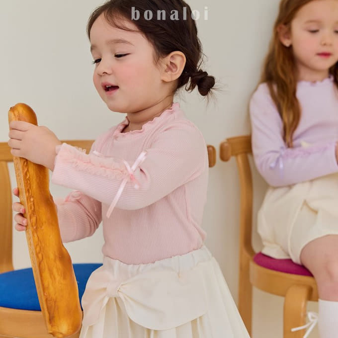 Bonaloi - Korean Children Fashion - #littlefashionista - Sleeve Frill Tee