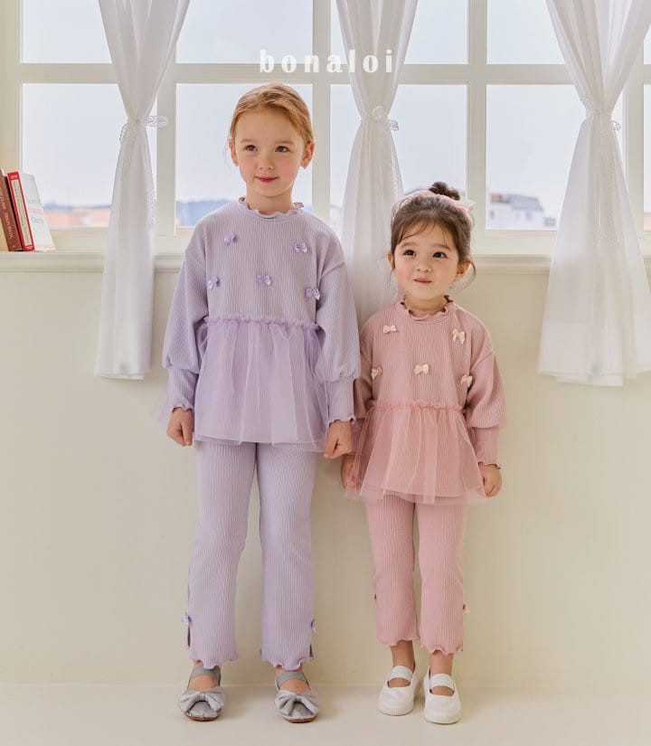Bonaloi - Korean Children Fashion - #littlefashionista - Base Sha Top Bottom Set - 5