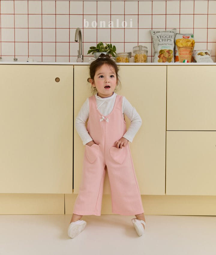 Bonaloi - Korean Children Fashion - #todddlerfashion - Heart Pocket Overalls - 11